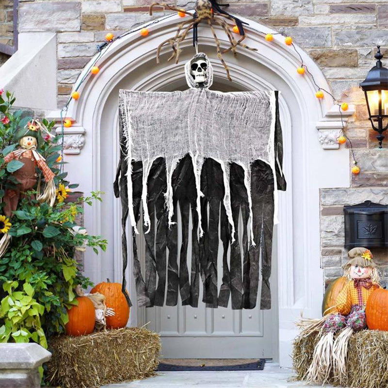 Skull Gauze Door Hanging Decoration
Halloween decoration
Spooky decor
Adjustable arms
Poseable of