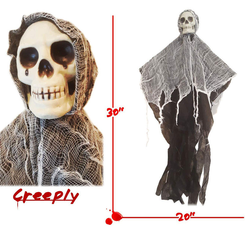 Skull Gauze Door Hanging Decoration
Halloween decoration
Spooky decor
Adjustable arms
Poseable of