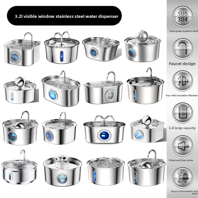 Stainless steel pet intelligent water dispenser