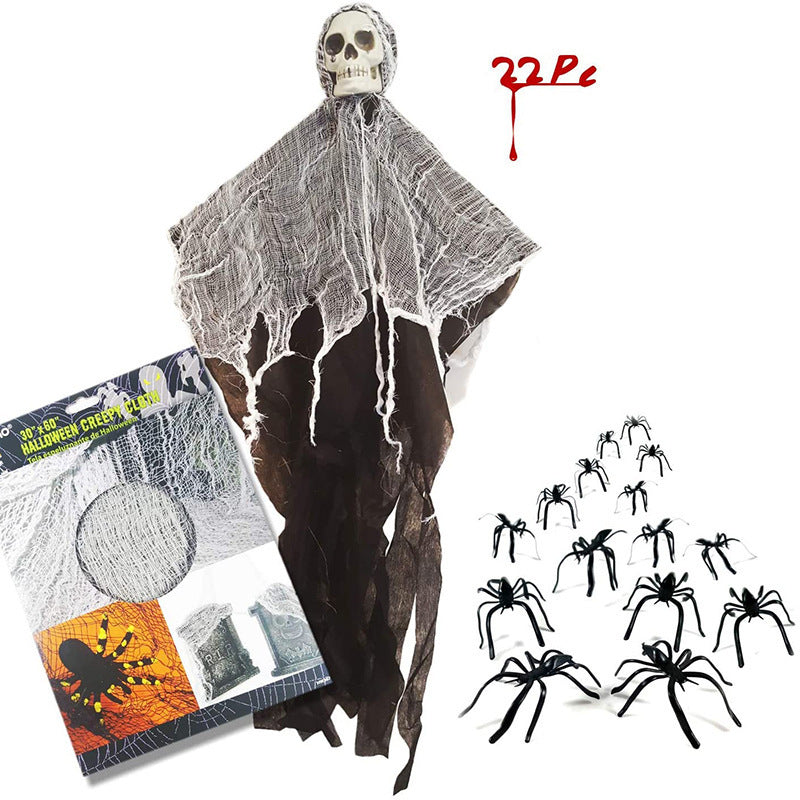 Skull Gauze Door Hanging Decoration
Halloween decoration
Spooky decor
Adjustable arms
Poseable of