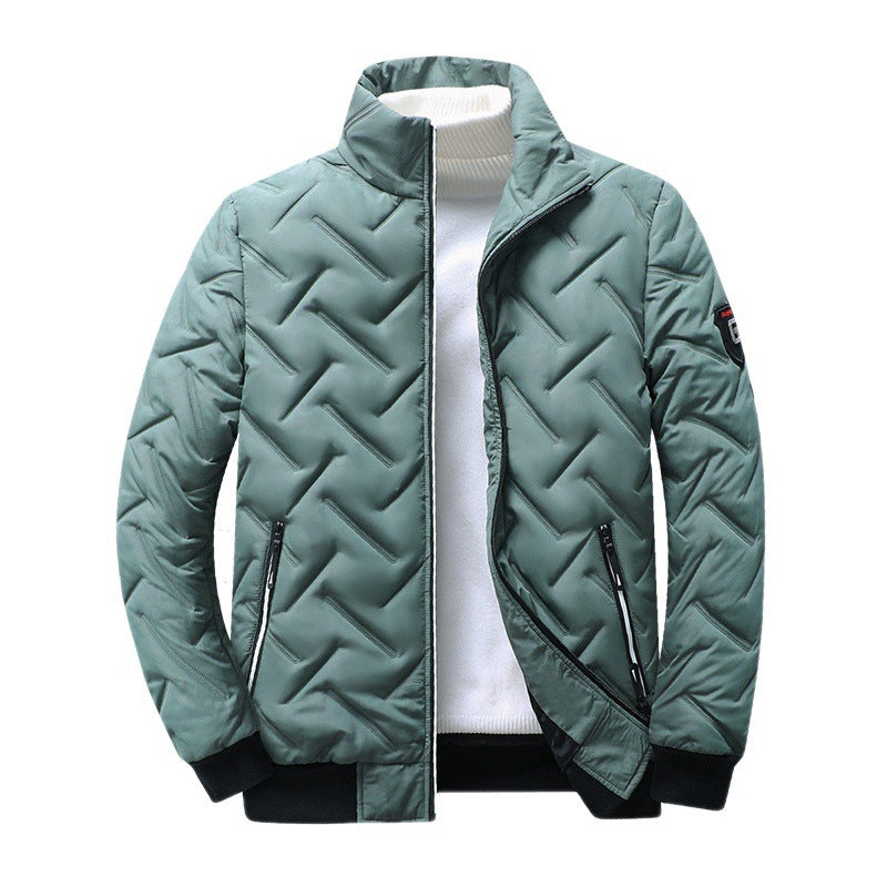 Men's Lightweight Cotton Jacket with Stand Collar