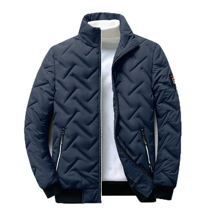 Men's Lightweight Cotton Jacket with Stand Collar