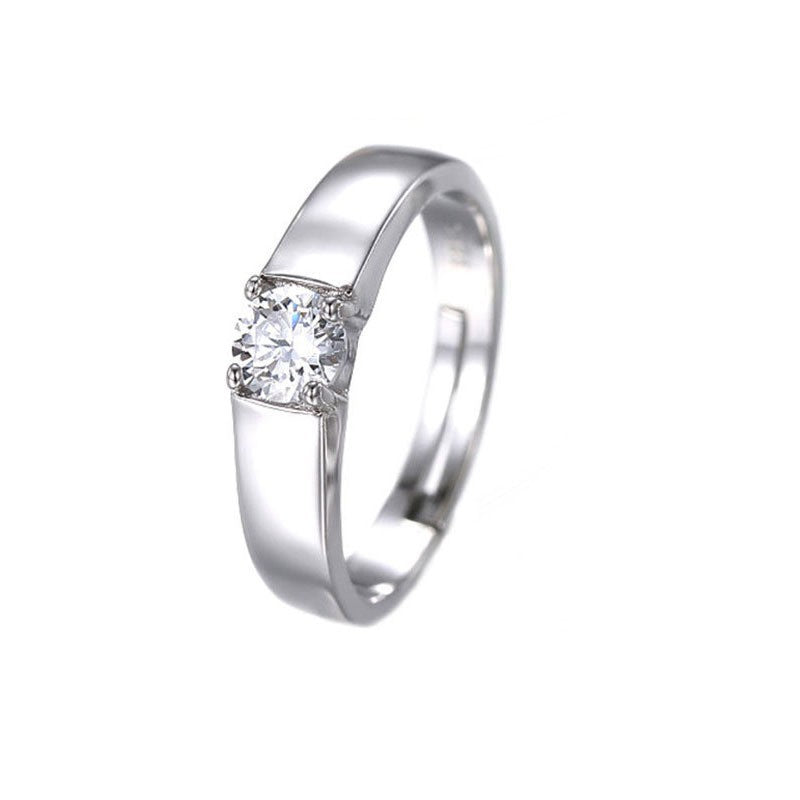 Classic Six-Claw Moissanite Diamond Ring
                           White Gold Finish  Diamond Accent Ring  Elegant Jewelry  Women?s Ring  Men?s Ring  U Shaped Ring  Electroplated Ring  Luxury Jewelry  Timeless Design  Sparkling Ring